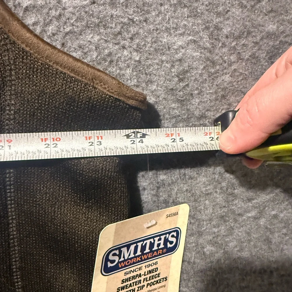Smiths Workwear Vest Mens XL brown Sherpa lined Sweater Fleece zip pockets NWT